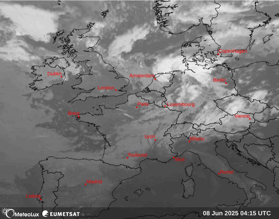 Wiedergabe von Satellitenbildern im Infrarotbereich
