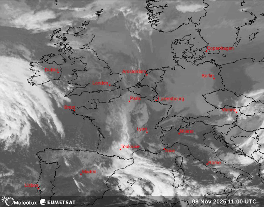 Wiedergabe von Satellitenbildern im Infrarotbereich