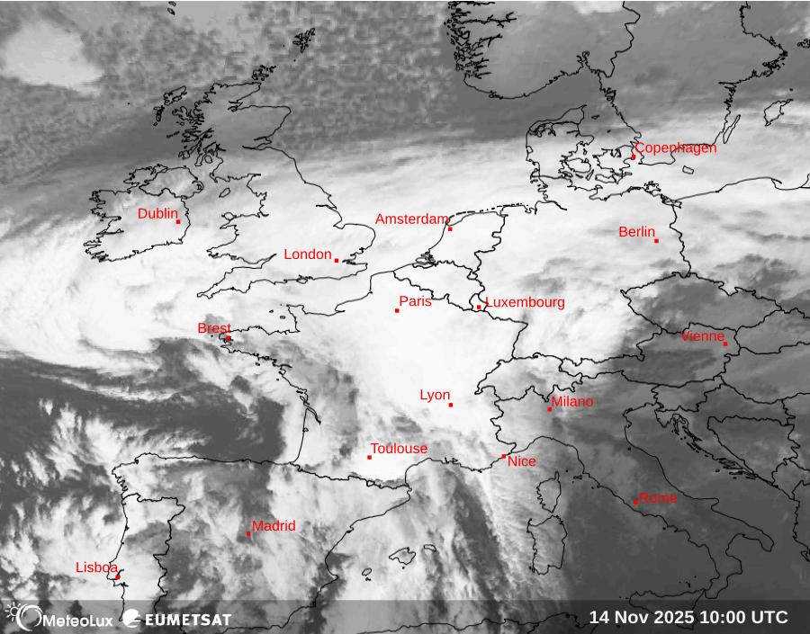 Wiedergabe von Satellitenbildern im Infrarotbereich