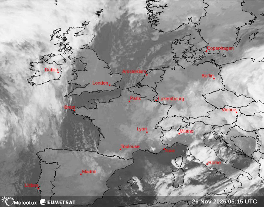 Wiedergabe von Satellitenbildern im Infrarotbereich