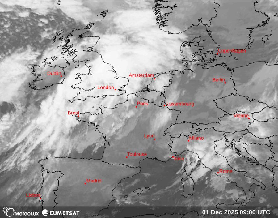 Wiedergabe von Satellitenbildern im Infrarotbereich