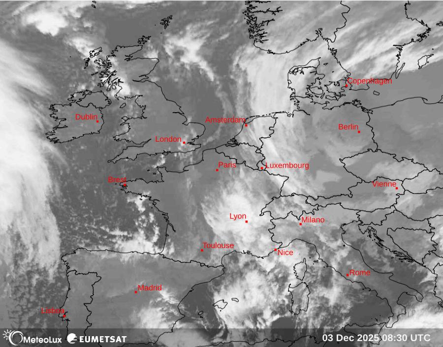 Wiedergabe von Satellitenbildern im Infrarotbereich