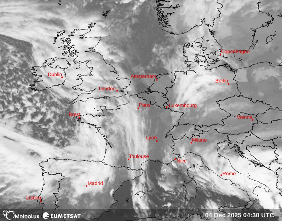 Wiedergabe von Satellitenbildern im Infrarotbereich