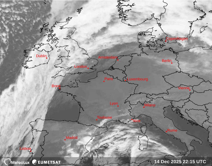 Wiedergabe von Satellitenbildern im Infrarotbereich