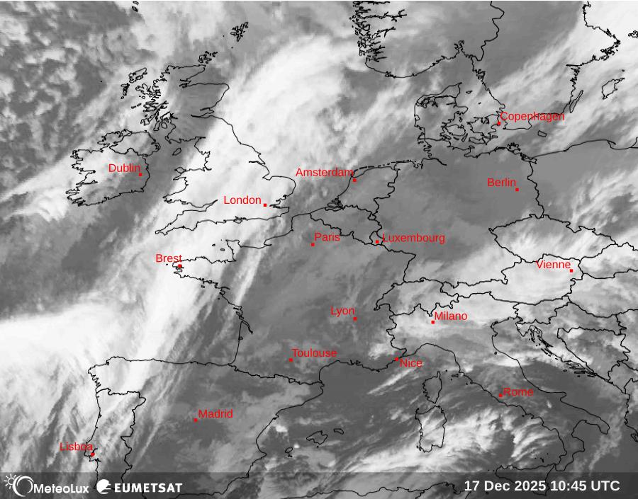 Wiedergabe von Satellitenbildern im Infrarotbereich