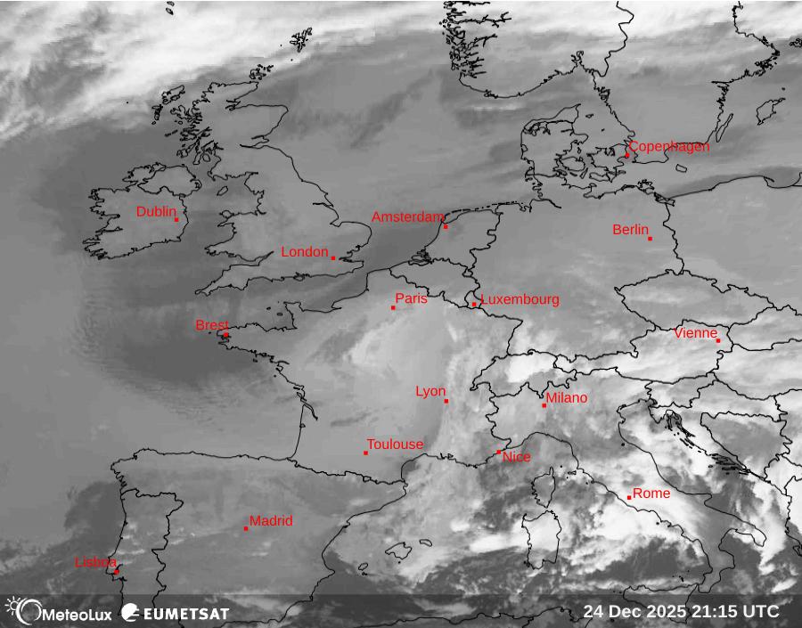 Wiedergabe von Satellitenbildern im Infrarotbereich