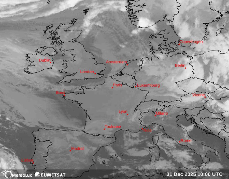 Wiedergabe von Satellitenbildern im Infrarotbereich