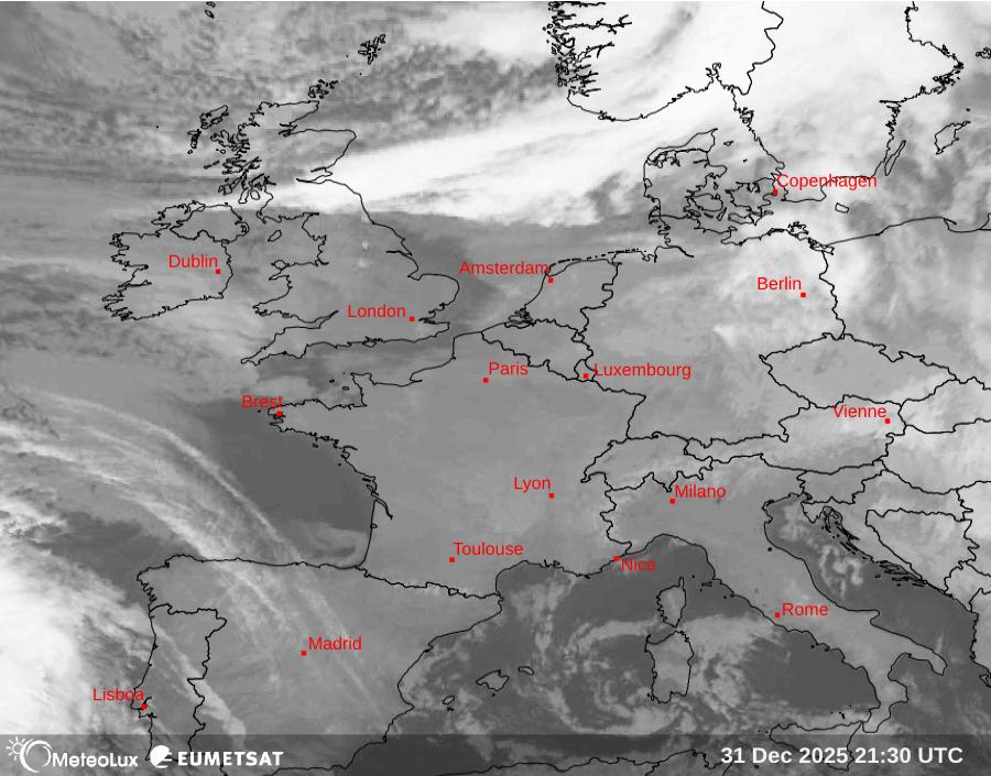 Wiedergabe von Satellitenbildern im Infrarotbereich