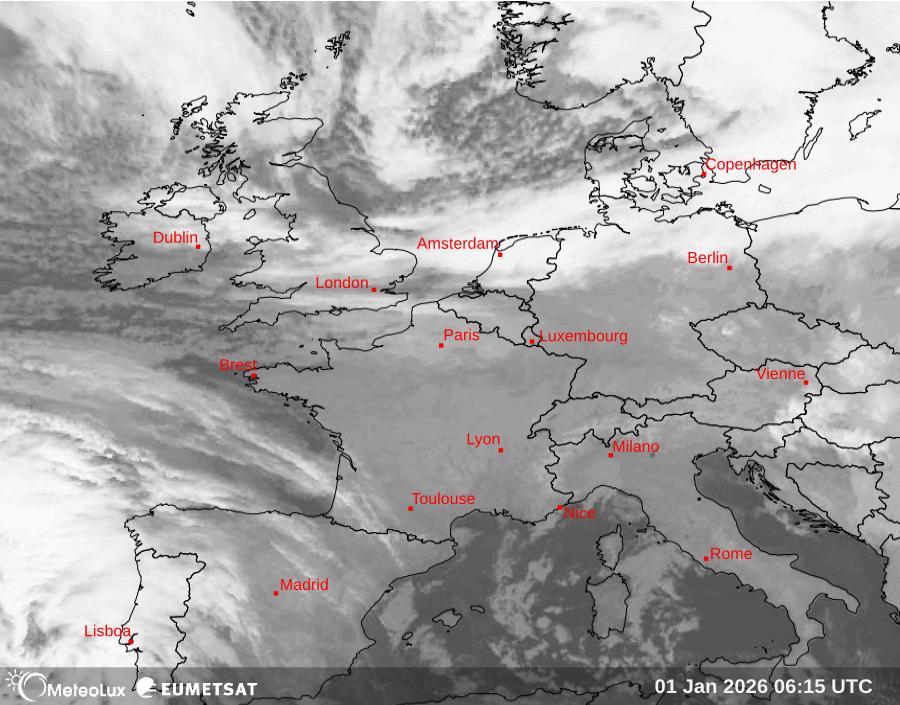 Wiedergabe von Satellitenbildern im Infrarotbereich