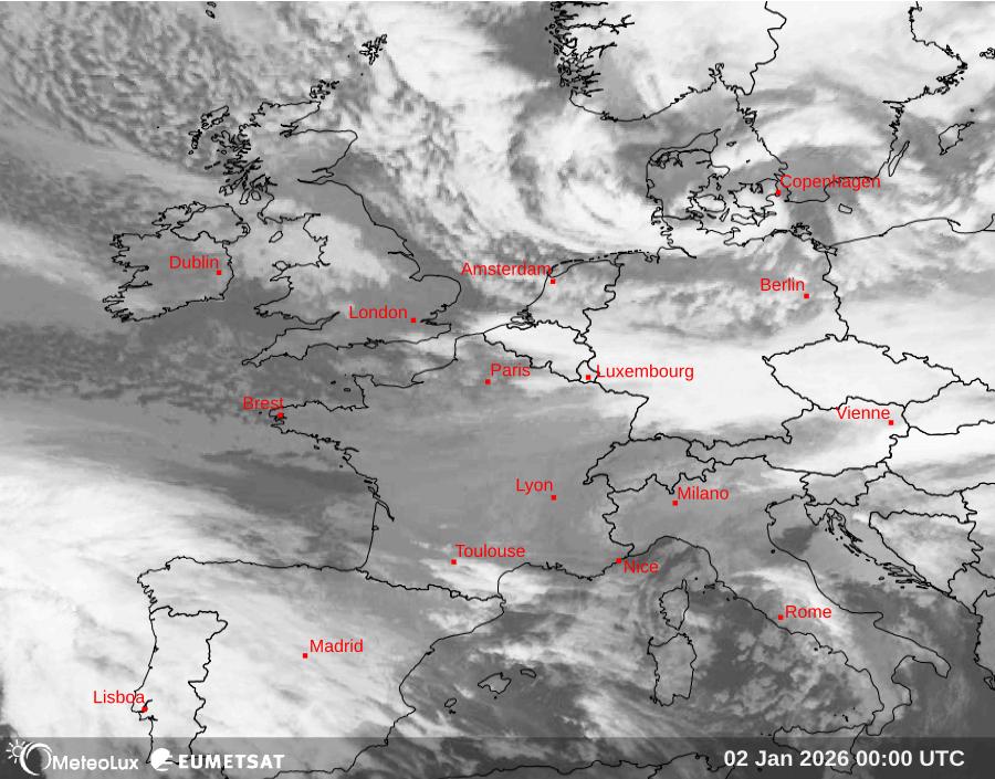 Wiedergabe von Satellitenbildern im Infrarotbereich