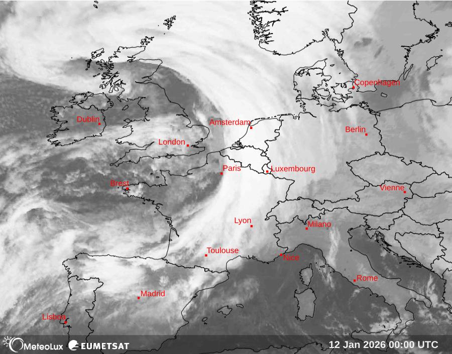 Wiedergabe von Satellitenbildern im Infrarotbereich