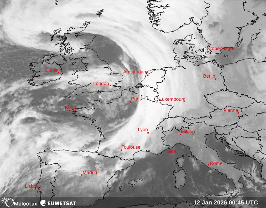 Wiedergabe von Satellitenbildern im Infrarotbereich