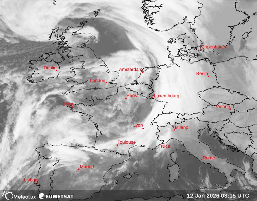 Wiedergabe von Satellitenbildern im Infrarotbereich
