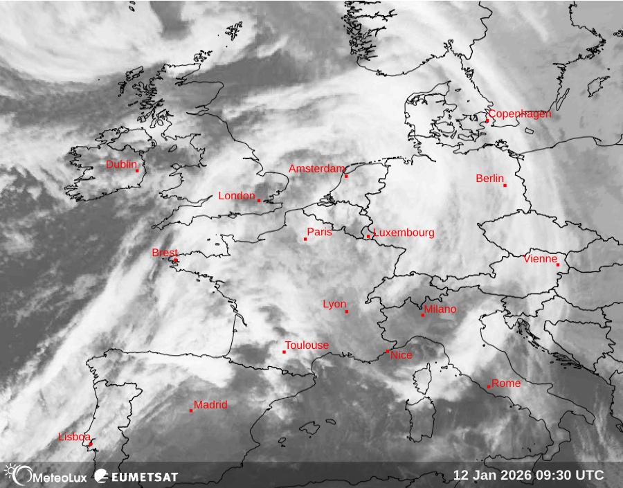 Wiedergabe von Satellitenbildern im Infrarotbereich