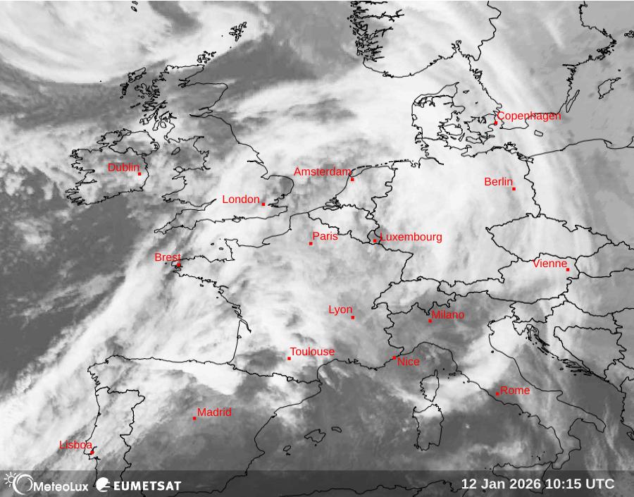 Wiedergabe von Satellitenbildern im Infrarotbereich