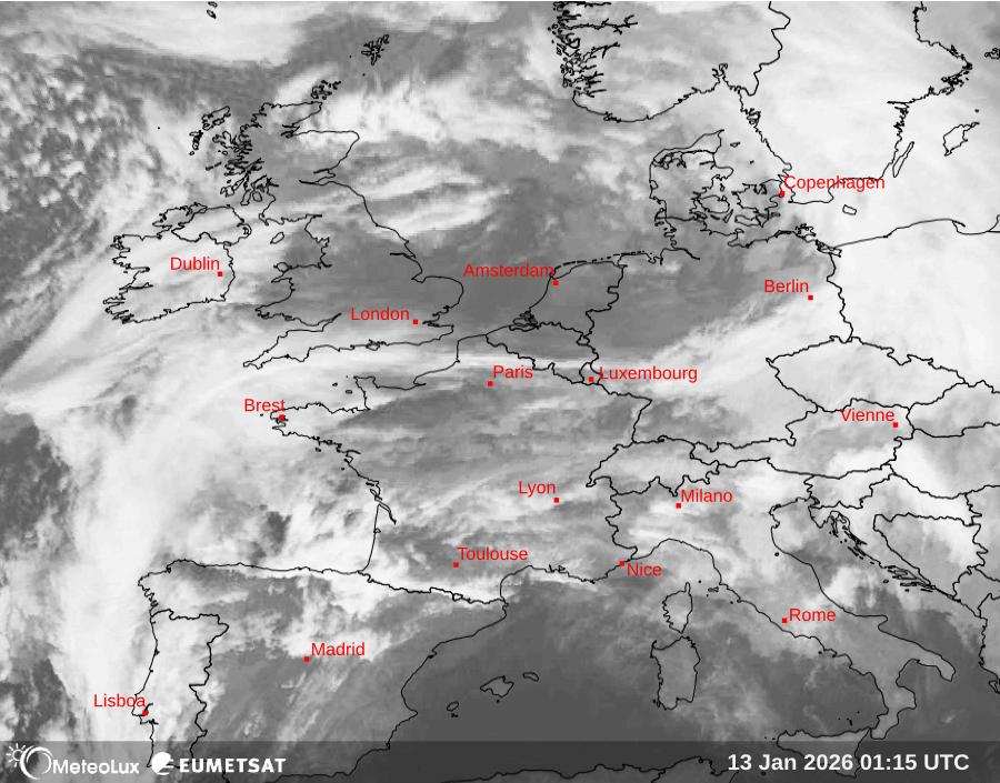 Wiedergabe von Satellitenbildern im Infrarotbereich