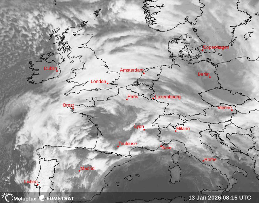 Wiedergabe von Satellitenbildern im Infrarotbereich