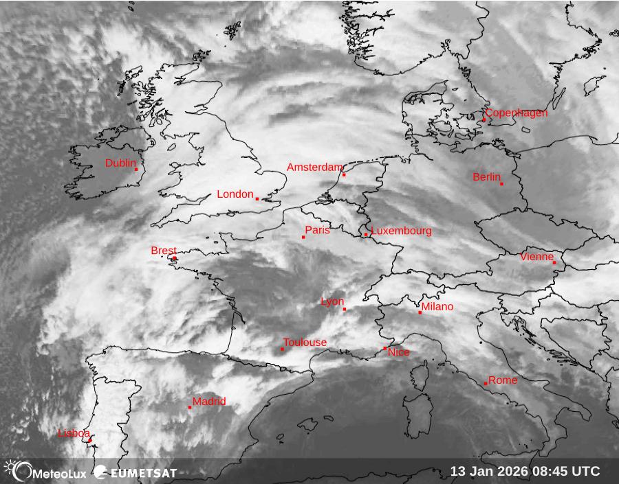 Wiedergabe von Satellitenbildern im Infrarotbereich