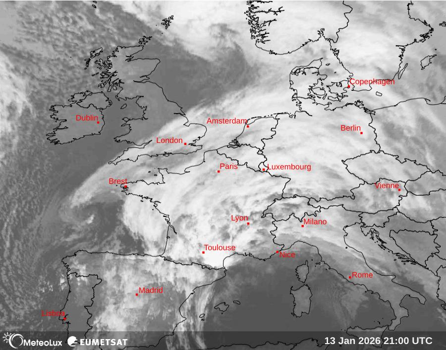 Wiedergabe von Satellitenbildern im Infrarotbereich