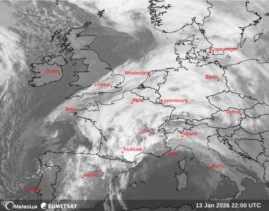 Wiedergabe von Satellitenbildern im Infrarotbereich