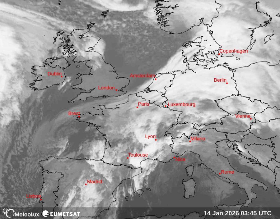 Wiedergabe von Satellitenbildern im Infrarotbereich