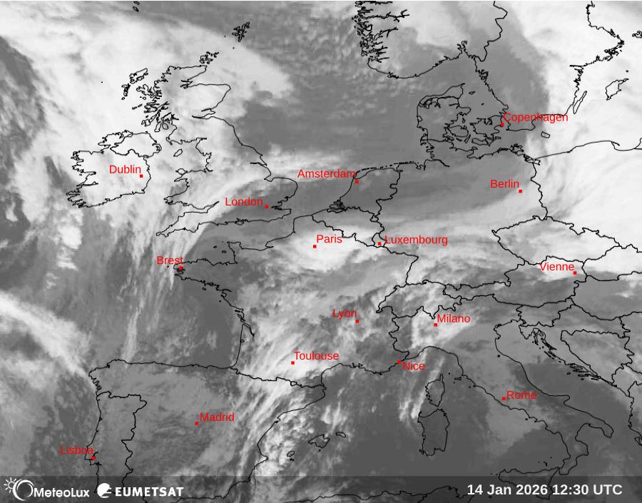 Wiedergabe von Satellitenbildern im Infrarotbereich