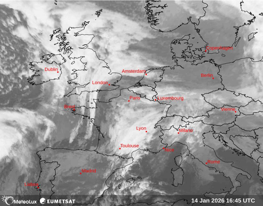 Wiedergabe von Satellitenbildern im Infrarotbereich