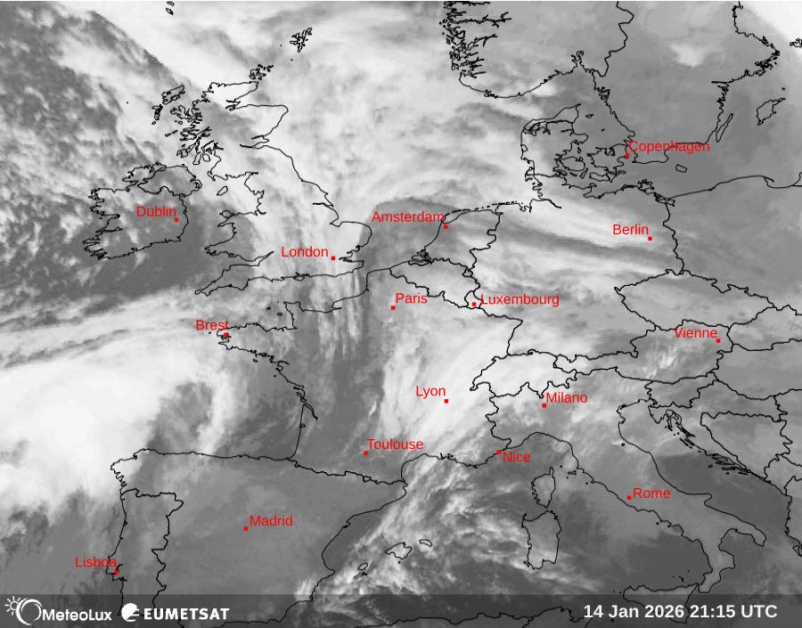 Wiedergabe von Satellitenbildern im Infrarotbereich