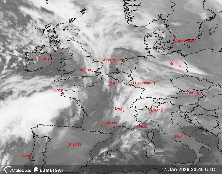 Wiedergabe von Satellitenbildern im Infrarotbereich