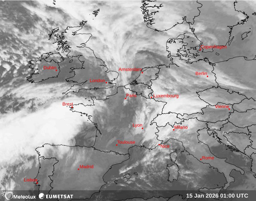 Wiedergabe von Satellitenbildern im Infrarotbereich
