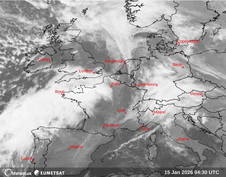 Wiedergabe von Satellitenbildern im Infrarotbereich