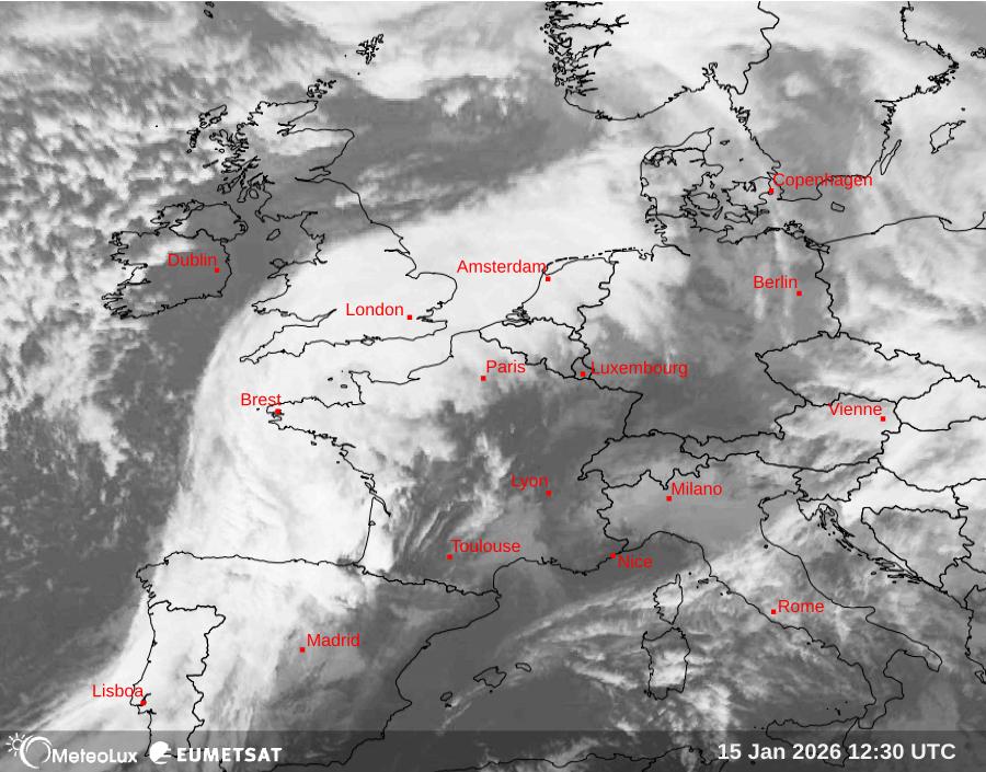 Wiedergabe von Satellitenbildern im Infrarotbereich