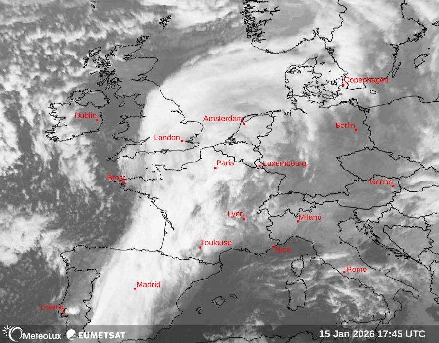 Wiedergabe von Satellitenbildern im Infrarotbereich