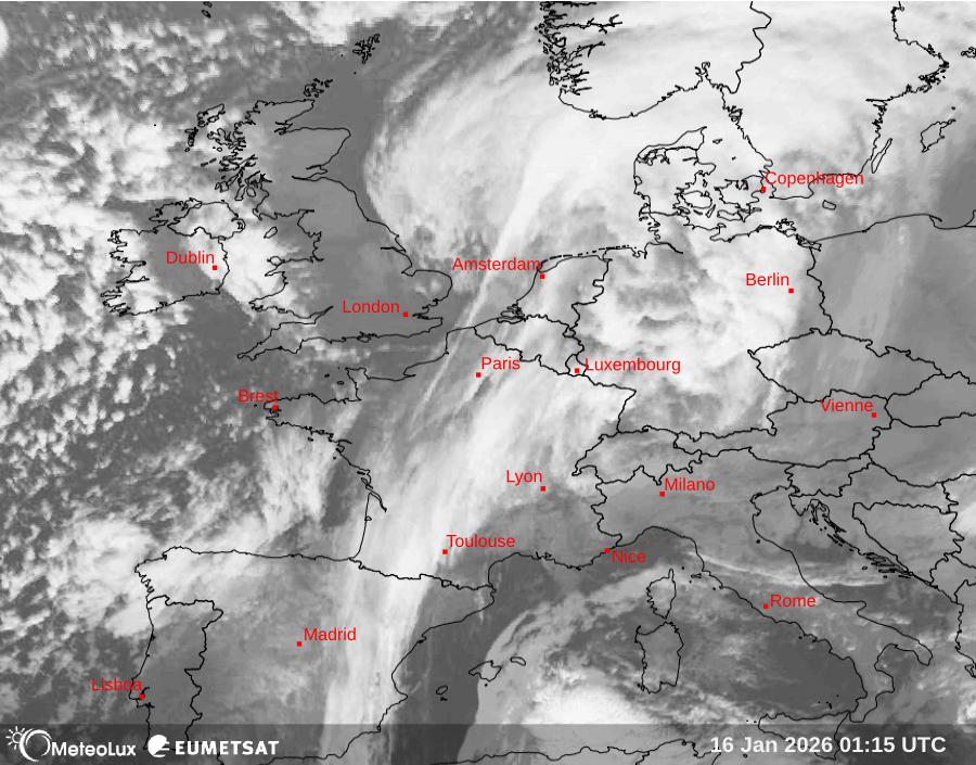 Wiedergabe von Satellitenbildern im Infrarotbereich