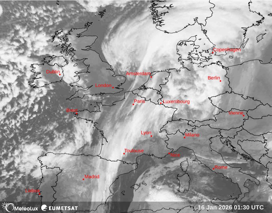Wiedergabe von Satellitenbildern im Infrarotbereich