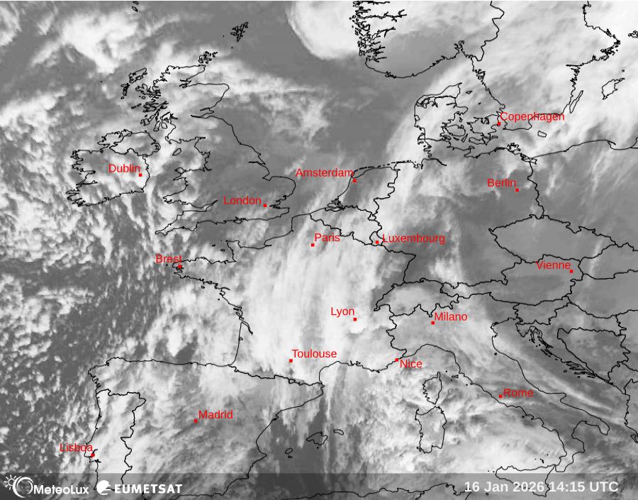 Wiedergabe von Satellitenbildern im Infrarotbereich