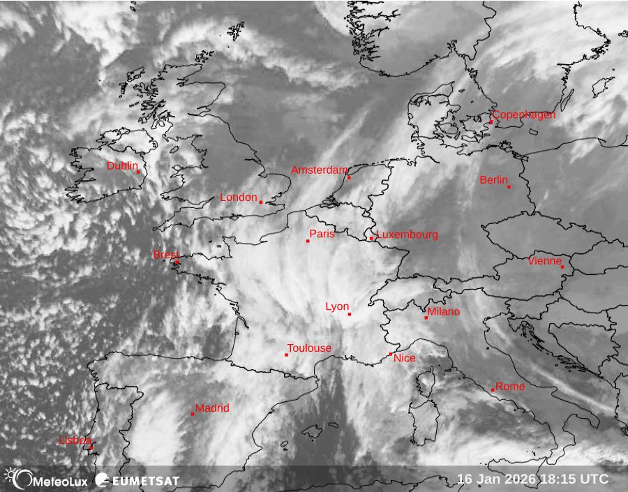 Wiedergabe von Satellitenbildern im Infrarotbereich