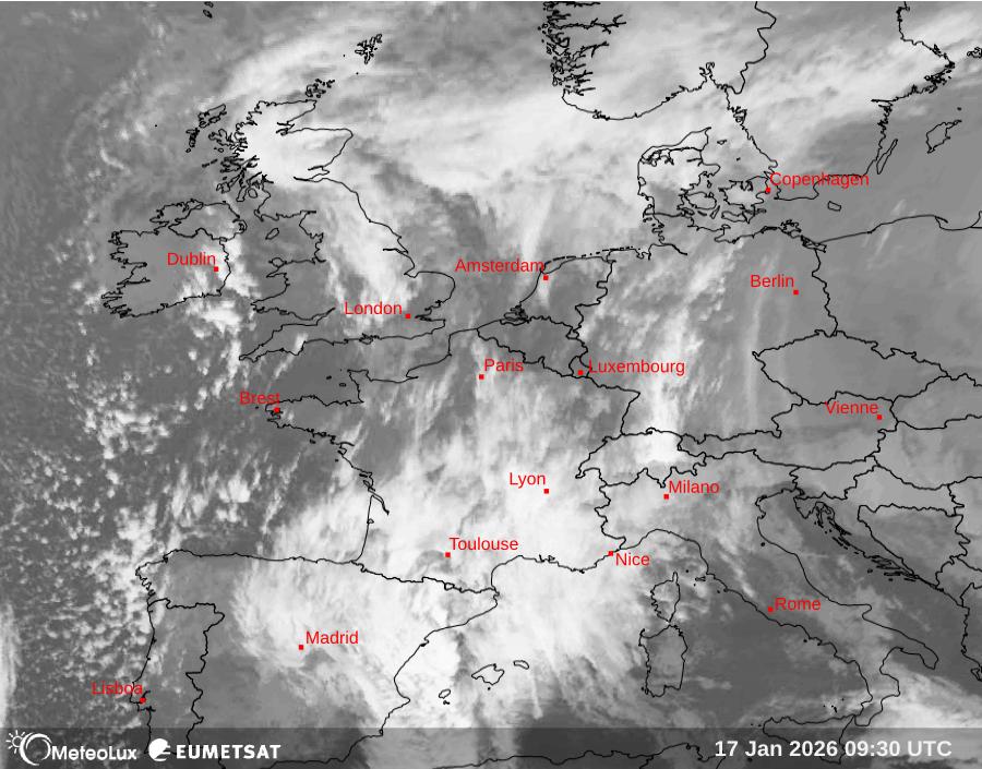 Wiedergabe von Satellitenbildern im Infrarotbereich
