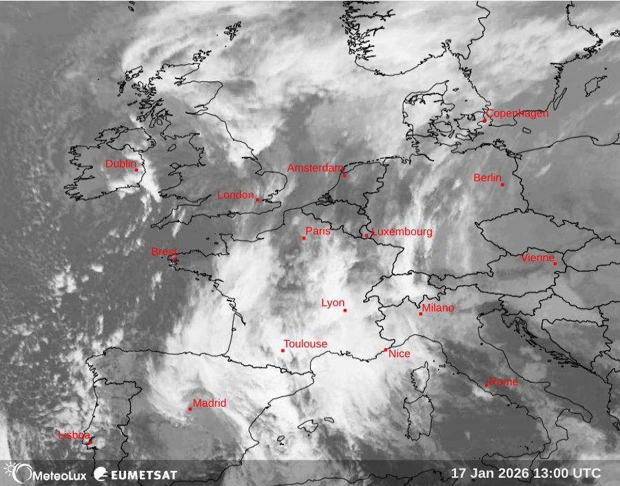 Wiedergabe von Satellitenbildern im Infrarotbereich