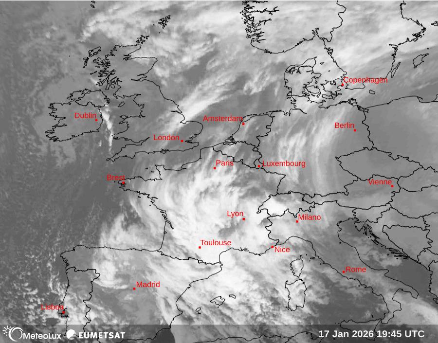 Wiedergabe von Satellitenbildern im Infrarotbereich