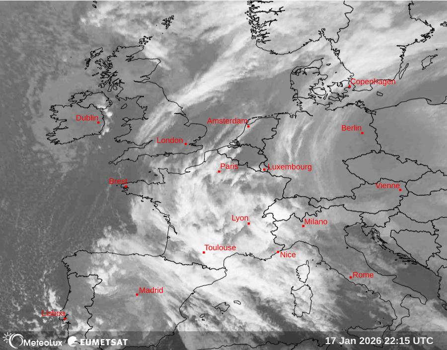 Wiedergabe von Satellitenbildern im Infrarotbereich