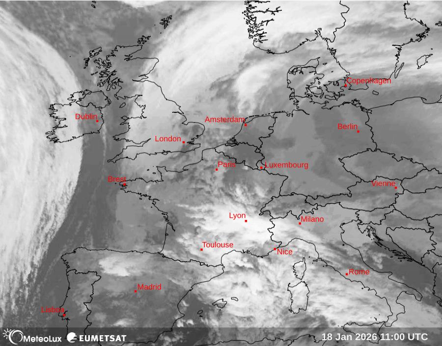 Wiedergabe von Satellitenbildern im Infrarotbereich