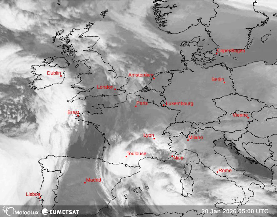 Wiedergabe von Satellitenbildern im Infrarotbereich