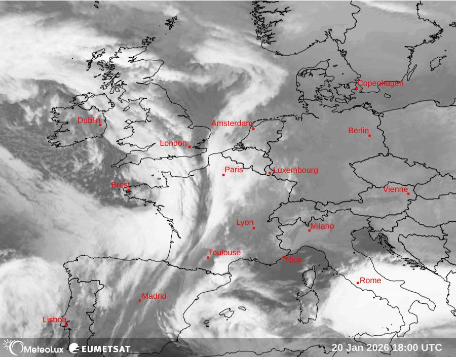 Wiedergabe von Satellitenbildern im Infrarotbereich