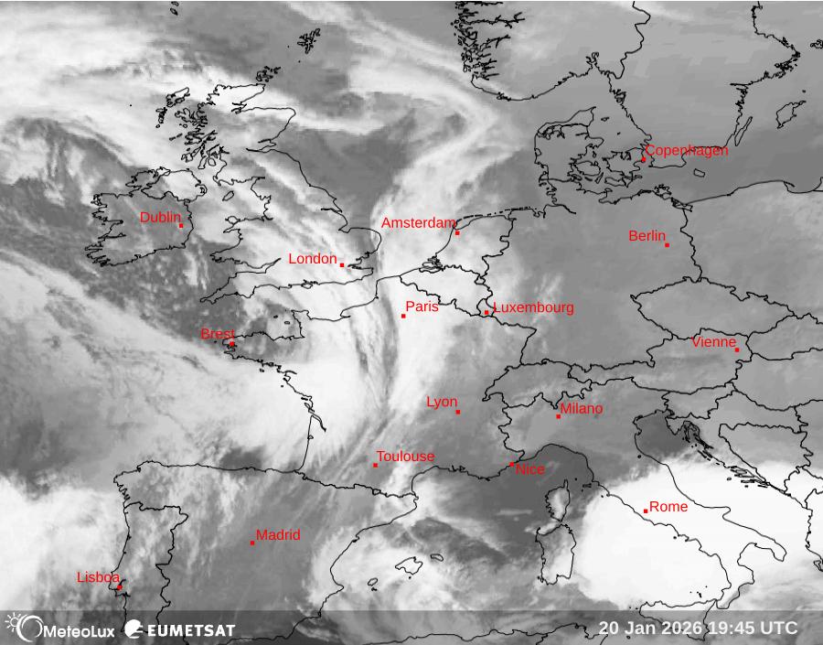 Wiedergabe von Satellitenbildern im Infrarotbereich