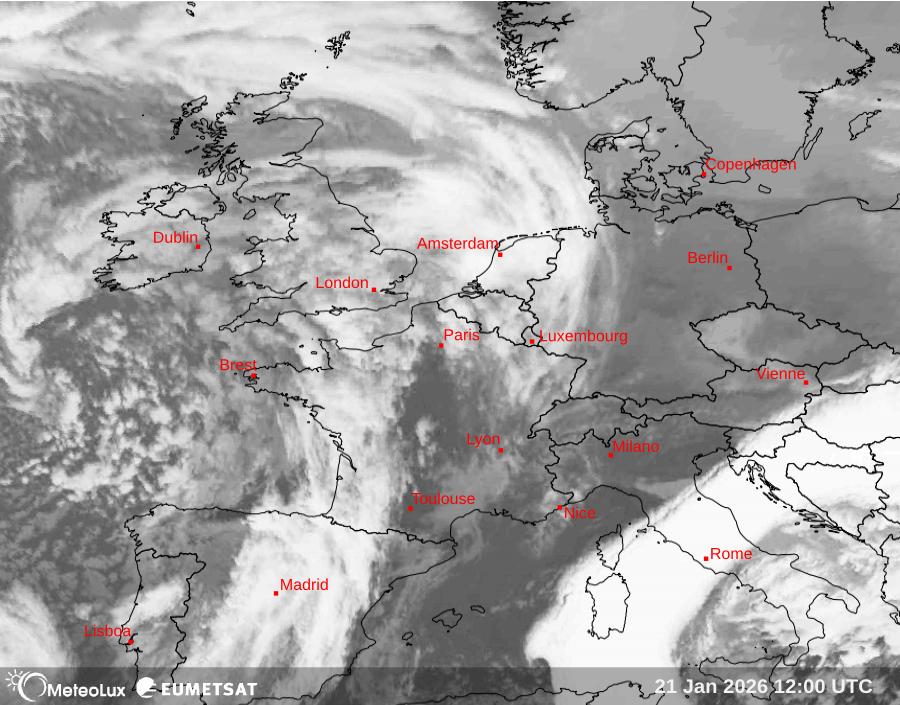 Wiedergabe von Satellitenbildern im Infrarotbereich