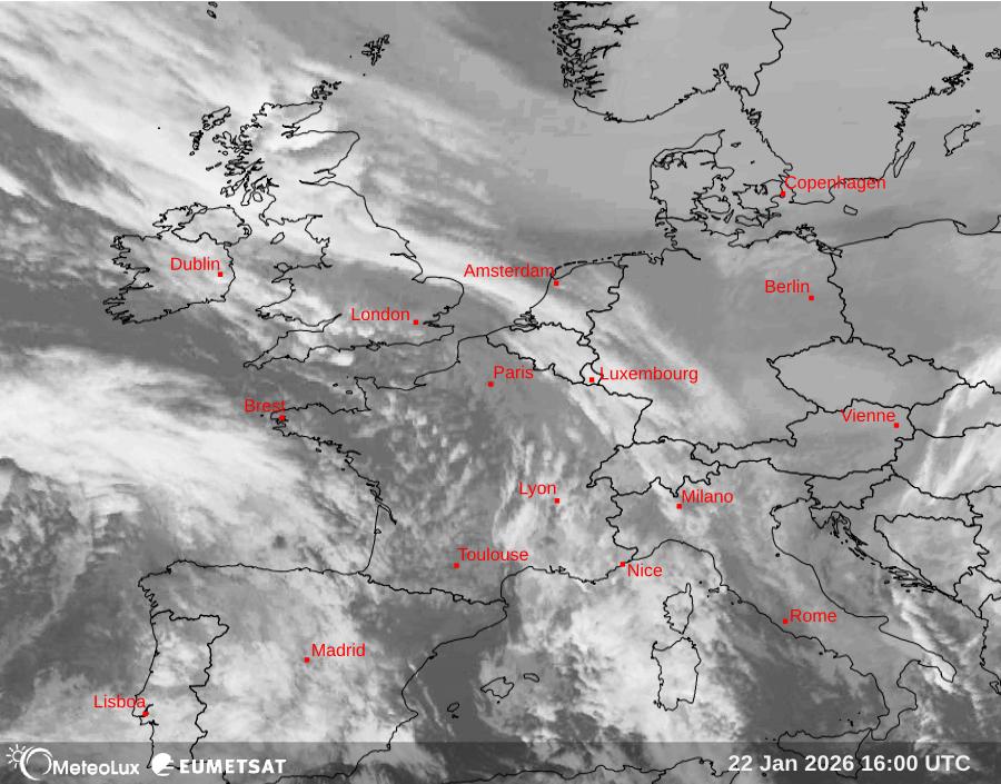 Wiedergabe von Satellitenbildern im Infrarotbereich