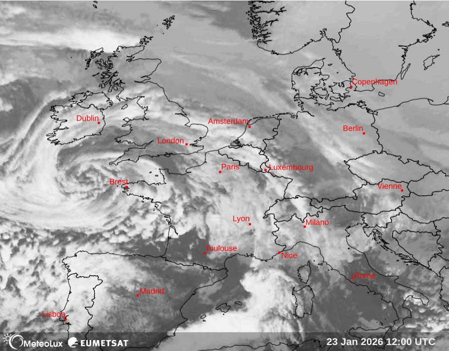 Wiedergabe von Satellitenbildern im Infrarotbereich