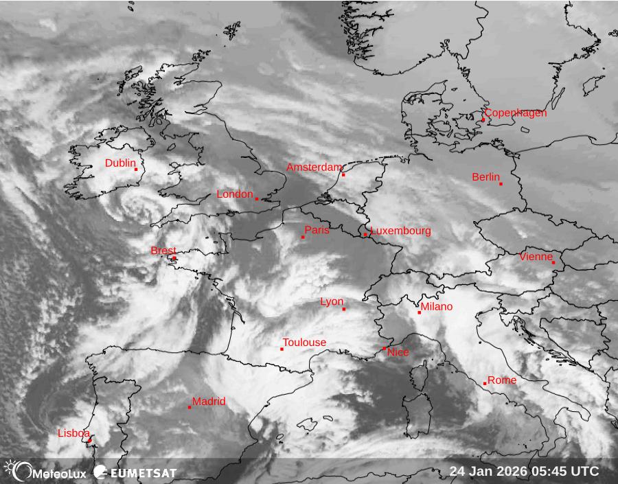 Wiedergabe von Satellitenbildern im Infrarotbereich
