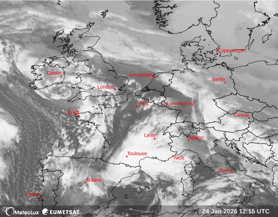 Wiedergabe von Satellitenbildern im Infrarotbereich